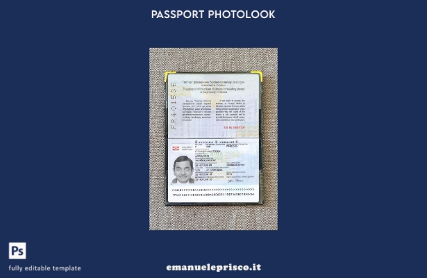 modello photolook presente del passaporto ucraino in stile verificato